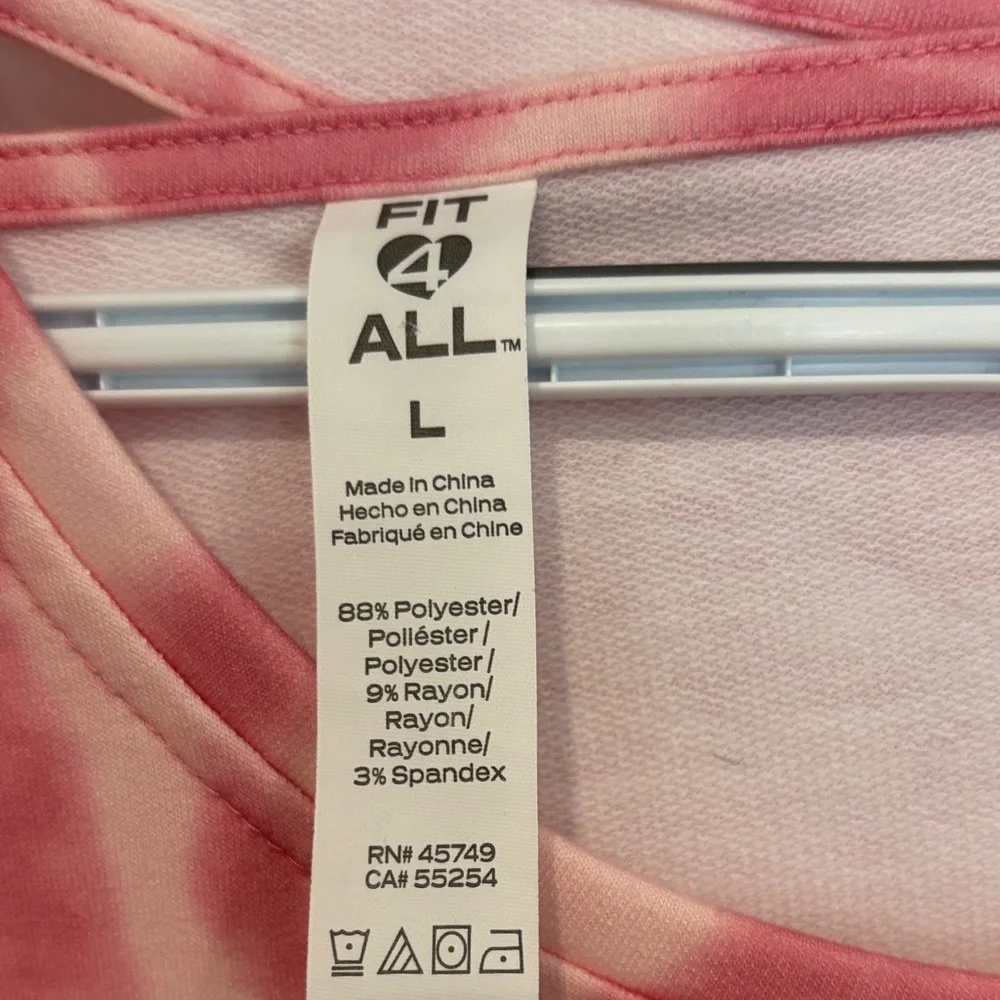 Pink Tie-Dye Long Sleeve Top with cross over straps and peekaboo hole in back - Picture 2 of 11